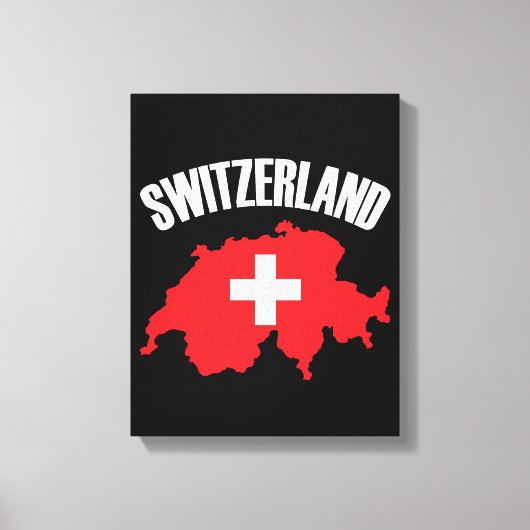 Schweiz-Kartenflagge Leinwanddruck (Vorderseite)