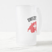 Schweiz-Kartenflagge Mattglas Bierglas (VorderseiteRechts)