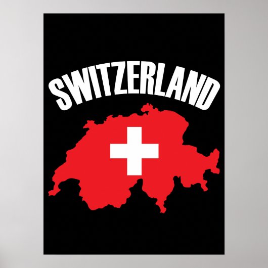Schweiz-Kartenflagge Poster (Vorne)