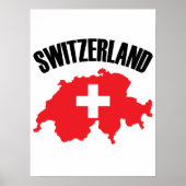 Schweiz-Kartenflagge Poster (Vorne)