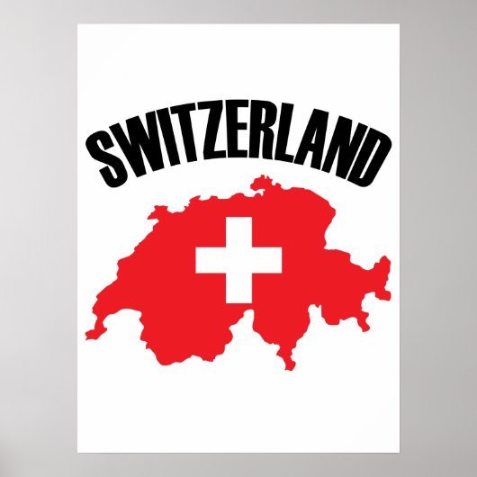 Schweiz-Kartenflagge Poster (Vorne)