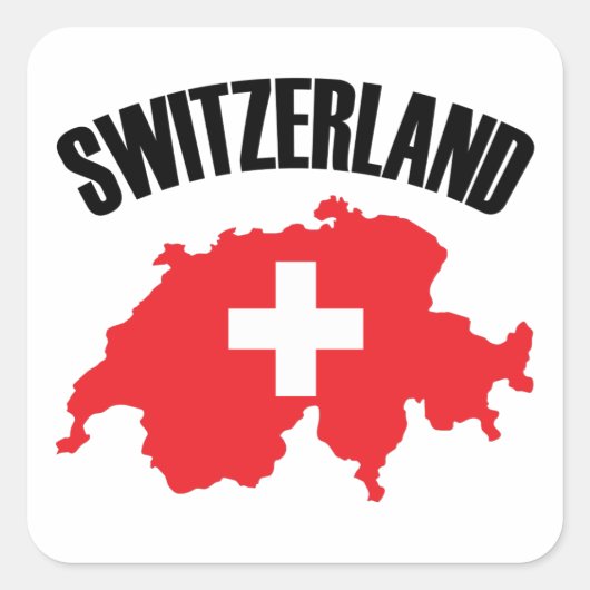 Schweiz-Kartenflagge Quadratischer Aufkleber (Vorderseite)