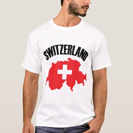 Schweiz-Kartenflagge T-Shirt (Vorderseite)