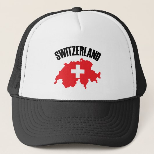 Schweiz-Kartenflagge Truckerkappe (Vorderseite)