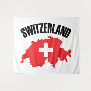Schweiz-Kartenflagge Wandteppich