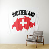 Schweiz-Kartenflagge Wandteppich (Beispiel (Horizontal))