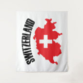 Schweiz-Kartenflagge Wandteppich (Vorderseite)