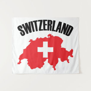 Schweiz-Kartenflagge Wandteppich