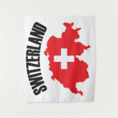 Schweiz-Kartenflagge Wandteppich (Vorderseite)