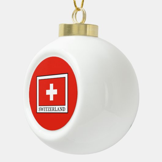 Schweiz Keramik Kugel-Ornament (Rechts)