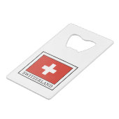 Schweiz Kreditkarten Flaschenöffner (Vorderseite Schrägansicht)