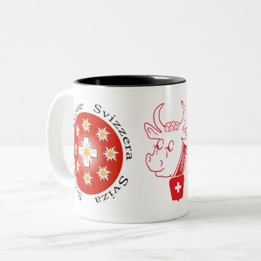 Schweiz Kuh Tasse (Vorderseite Links)