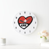 Schweiz Land Code CHE Flaggenmitte Große Wanduhr (Zuhause)