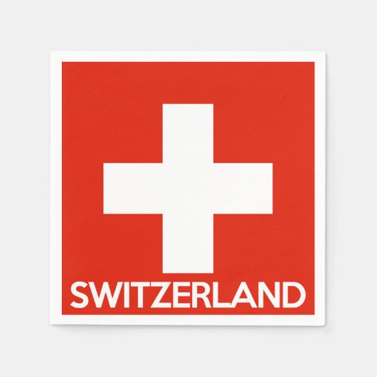 Schweiz Land Flaggen Symbol Name Text swiss Serviette (Vorderseite)