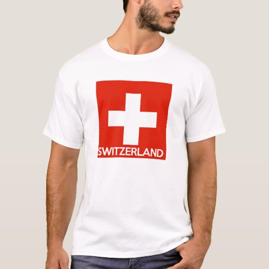 Schweiz Land Flaggen Symbol Name Text swiss T-Shirt (Vorderseite)