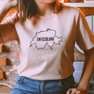 Schweiz Landkarte Schweiz Kontur Land Schweiz T-Shirt