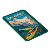 Schweiz Landschaft Illustration Reise Kunst Magnet (Rechte Seite)