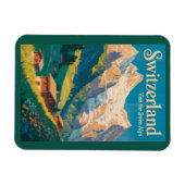 Schweiz Landschaft Illustration Reise Kunst Magnet (Horizontal)