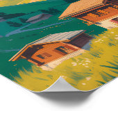 Schweiz Landschaft Illustration Reise Kunst Poster (Ecke)