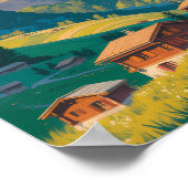 Schweiz Landschaft Illustration Reise Kunst Poster (Ecke)