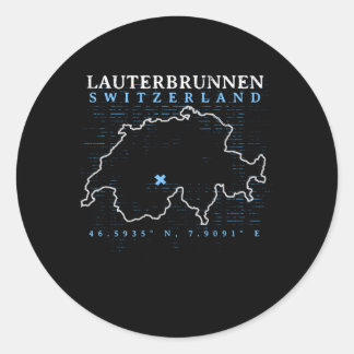 Schweiz Lauterbrunnen Runder Aufkleber