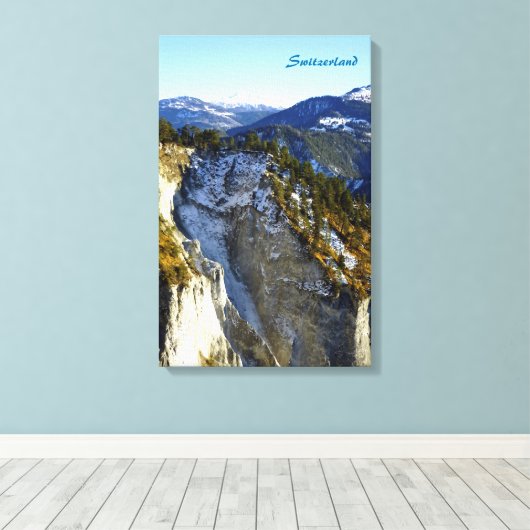 Schweiz Leinwanddruck (Insitu (Holzboden))