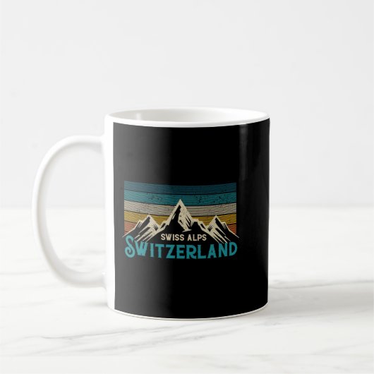 SCHWEIZ LIEBE Illustriert Schweizer Symbol, Alpen Kaffeetasse (Links)