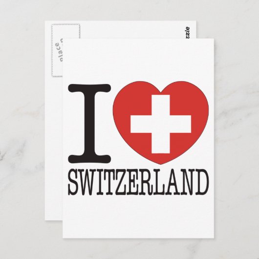 Schweiz Liebe v2 Postkarte (Vorne/Hinten)