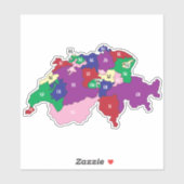 Schweiz Map Custom-Cut Vinyl Sticker (Blatt)