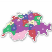 Schweiz Map Custom-Cut Vinyl Sticker (Vorderseite)