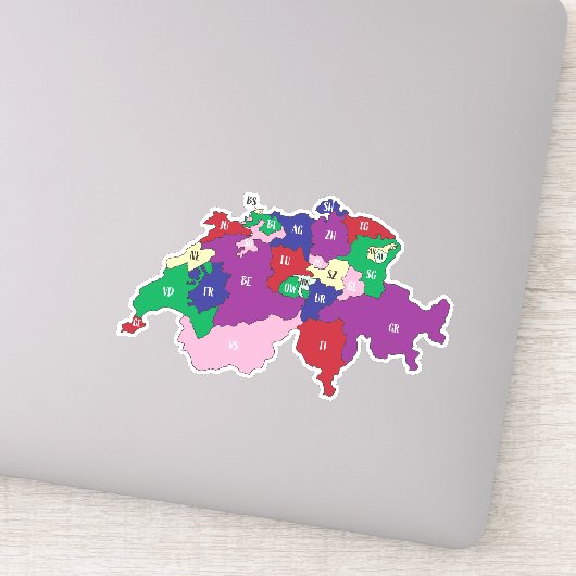 Schweiz Map Custom-Cut Vinyl Sticker (Detail)