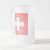 Schweiz Mattglas Bierglas (Vorderseite Links)