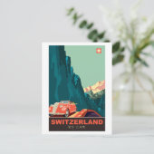 Schweiz mit dem Auto Postkarte (Stehend Vorderseite)