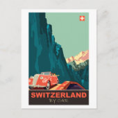 Schweiz mit dem Auto Postkarte (Vorderseite)
