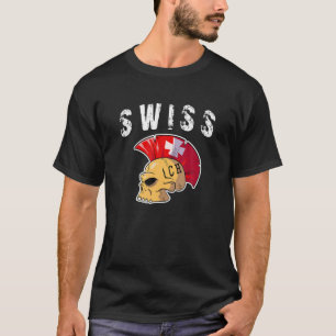 Schweiz Mohawk Skull Design Sport Support Su T-Shirt