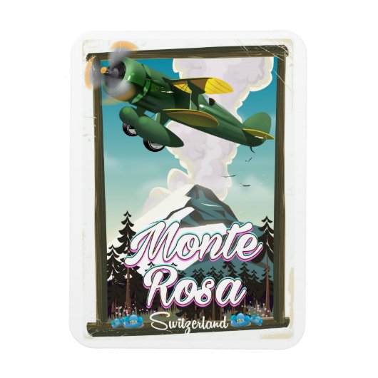Schweiz Monta Rosa Reiseplakat Magnet (Vertikal)