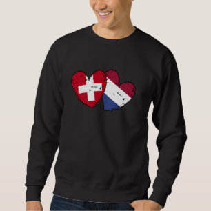 Schweiz Niederlande Herzen Flagge Schweizer Nieder Sweatshirt