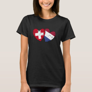 Schweiz Niederlande Herzen Flagge Schweizer Nieder T-Shirt