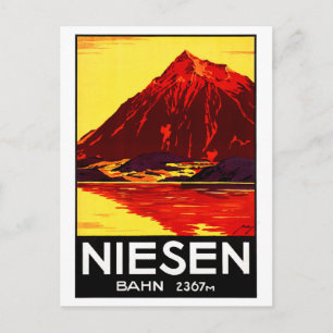 Schweiz Niesen Vintage Reiseposter Restauriert Postkarte