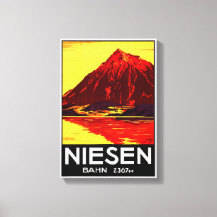 Schweiz Niesen Vintage Travel Poster restauriert Leinwanddruck