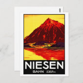 Schweiz Niesen Vintage Travel Poster restauriert Postkarte (Vorne/Hinten)
