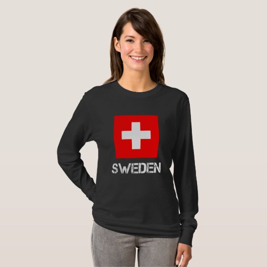 Schweiz oder Schweden Flagge? Ist es nicht dasselb T-Shirt (Vorne ganz)