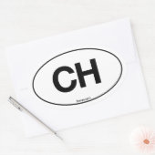 Schweiz Oval Ovaler Aufkleber (Umschlag)