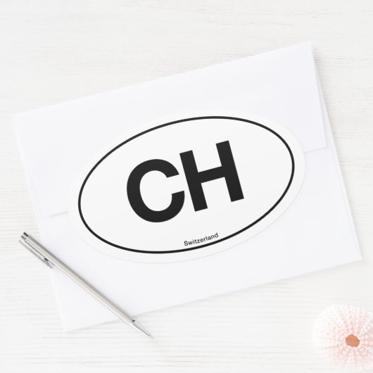 Schweiz Oval Ovaler Aufkleber (Umschlag)