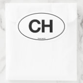 Schweiz Oval Ovaler Aufkleber (Tasche)