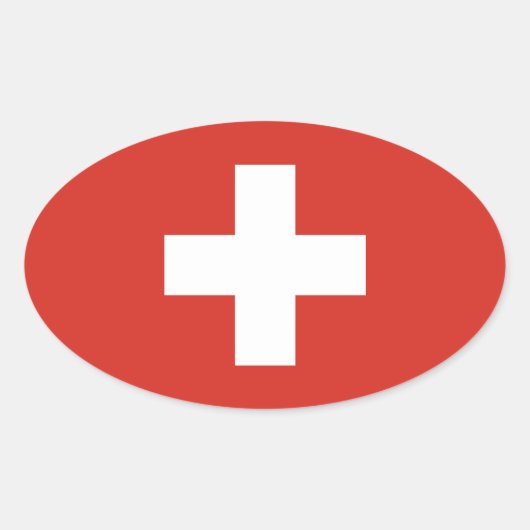 Schweiz Ovaler Aufkleber (Vorderseite)