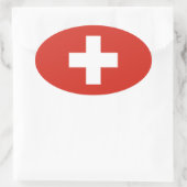 Schweiz Ovaler Aufkleber (Tasche)