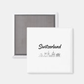 Schweiz Panorama Reise Urlaub Outfits Magnet (Vorderseite/Rückseite)