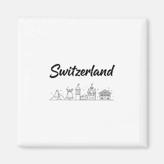 Schweiz Panorama Reise Urlaub Outfits Magnet (Vorne)