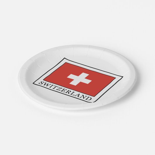 Schweiz Pappteller (Schrägansicht)
